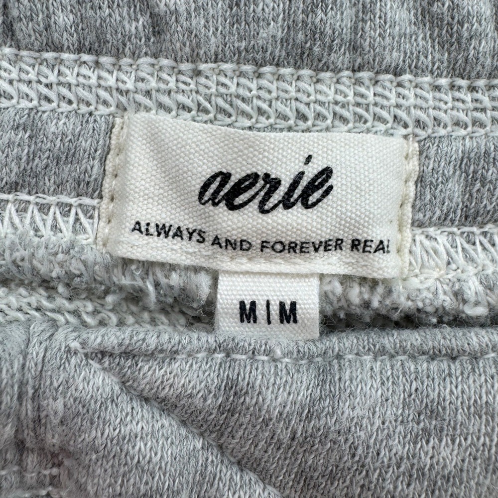 Aerie Womens Heather Gray Jogger Sweatpants Drawstring Waist Pockets Size M - Picture 2 of 7